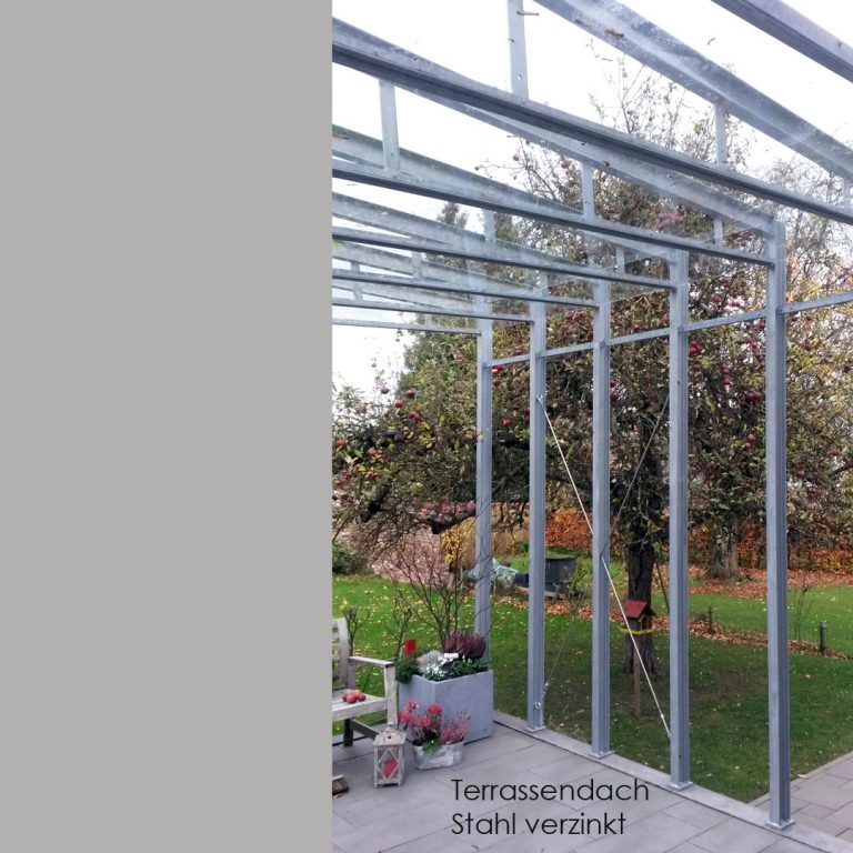 Terrassendach Einhausung Glasanbau Stahl-Glaskonstruktion